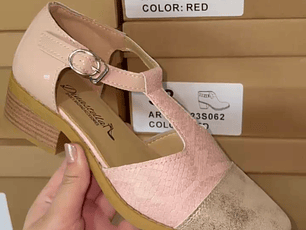 Sandalia Rosa Dorada