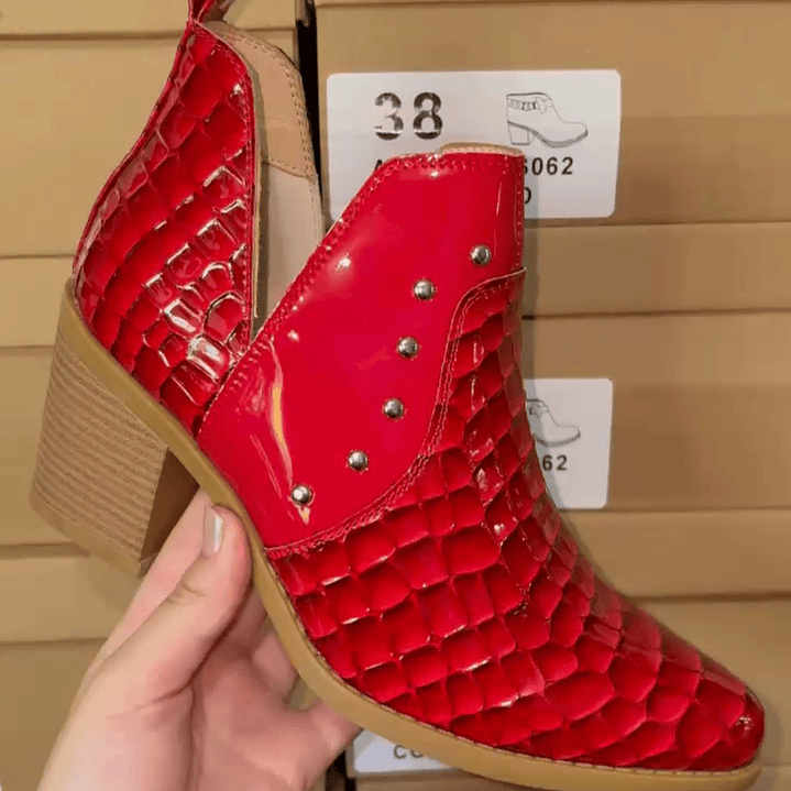 botin rojo estilo campero 1