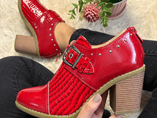 Botin Hebilla Rojo