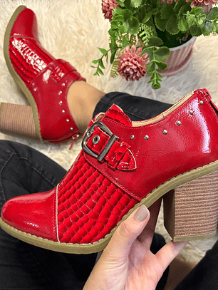 Botin Hebilla Rojo