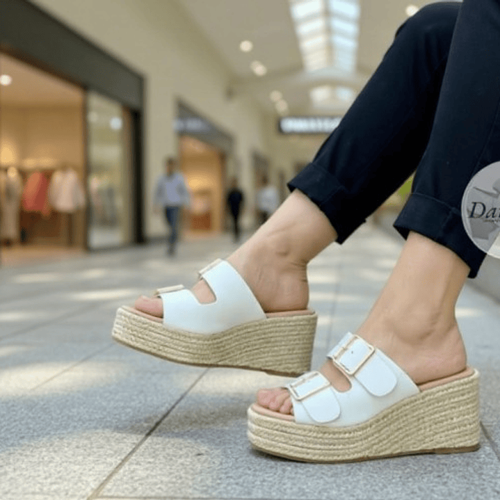 SANDALIA BLANCO HEBILLAS TERRAPLEN 1