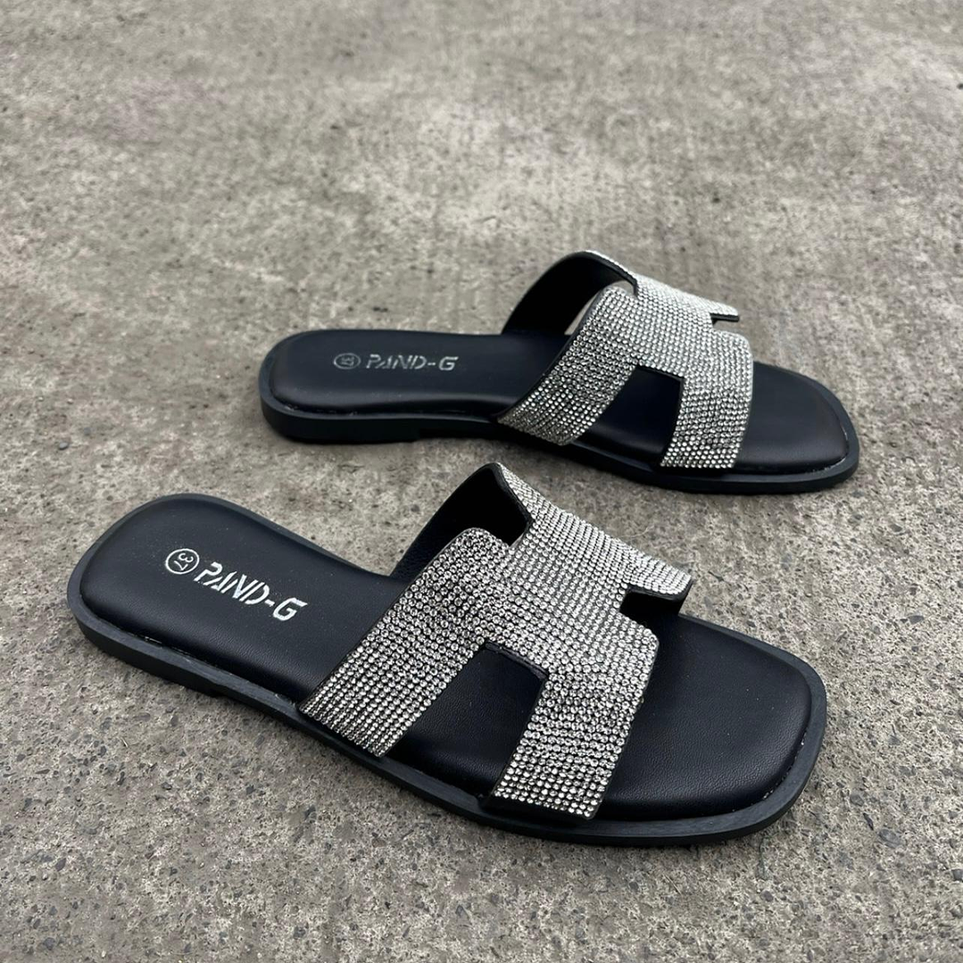 SANDALIA BRILLOS NEGRO 1