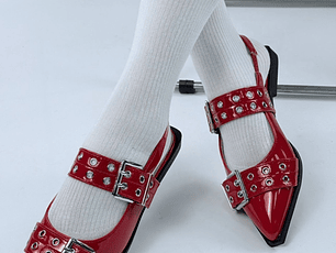 PUNTILLA CHAROL ROJO