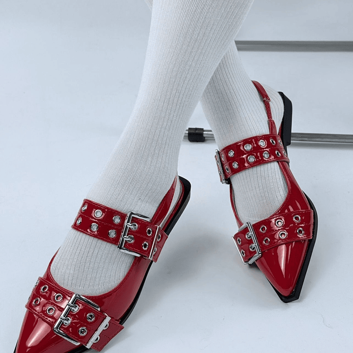 PUNTILLA CHAROL ROJO 1