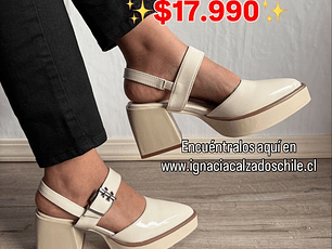 SANDALIA TACÓN BLANCO CREMA