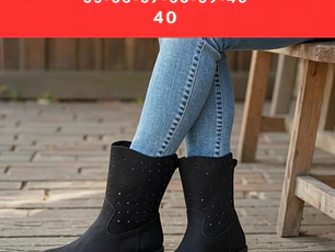 BOTA 3/4 ECOCUERO NEGRO 