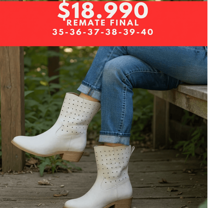 BOTA 3/4 ECOCUERO BLANCO INVIERNO 1