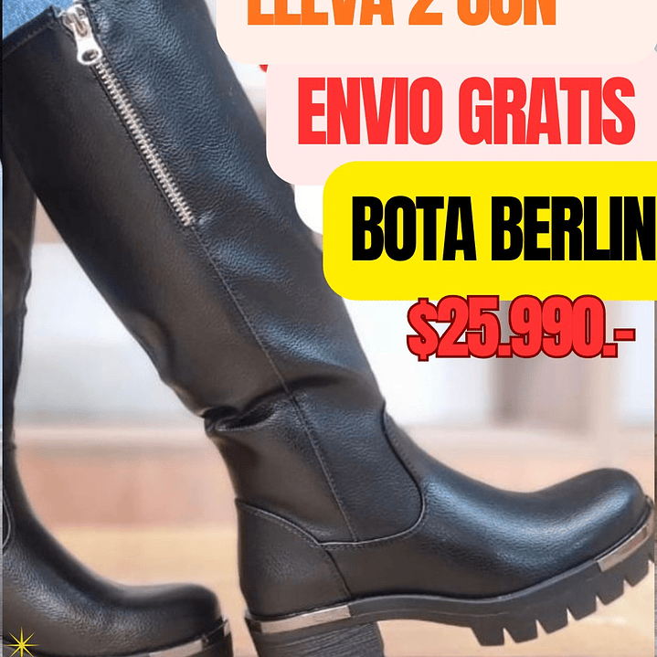 BOTA BERLIN ECOCUERO NEGRO  1