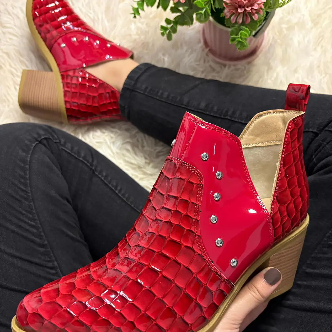 botin rojo estilo campero 1