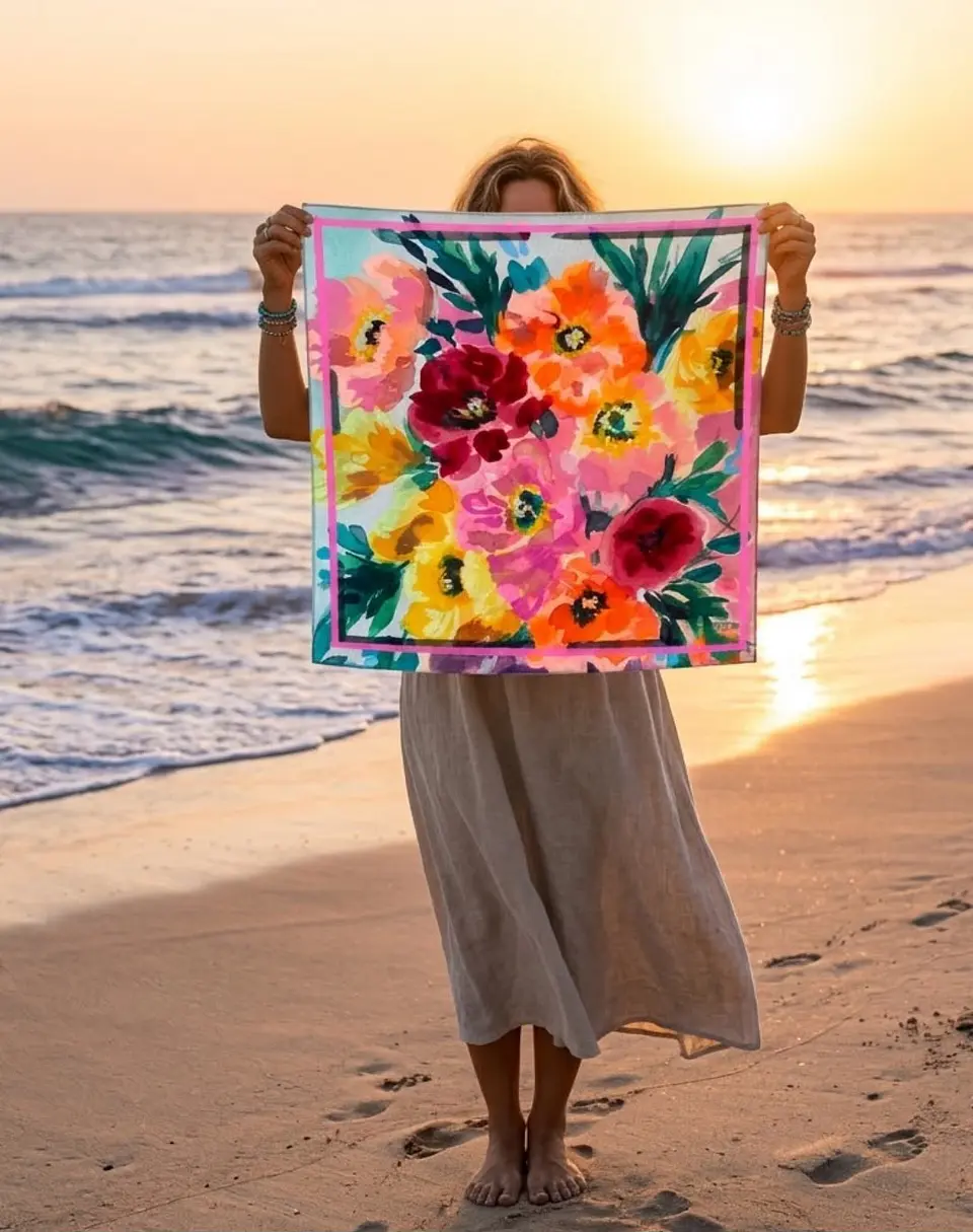 Pañuelo de Satín Florerito (70x70 cm) 3