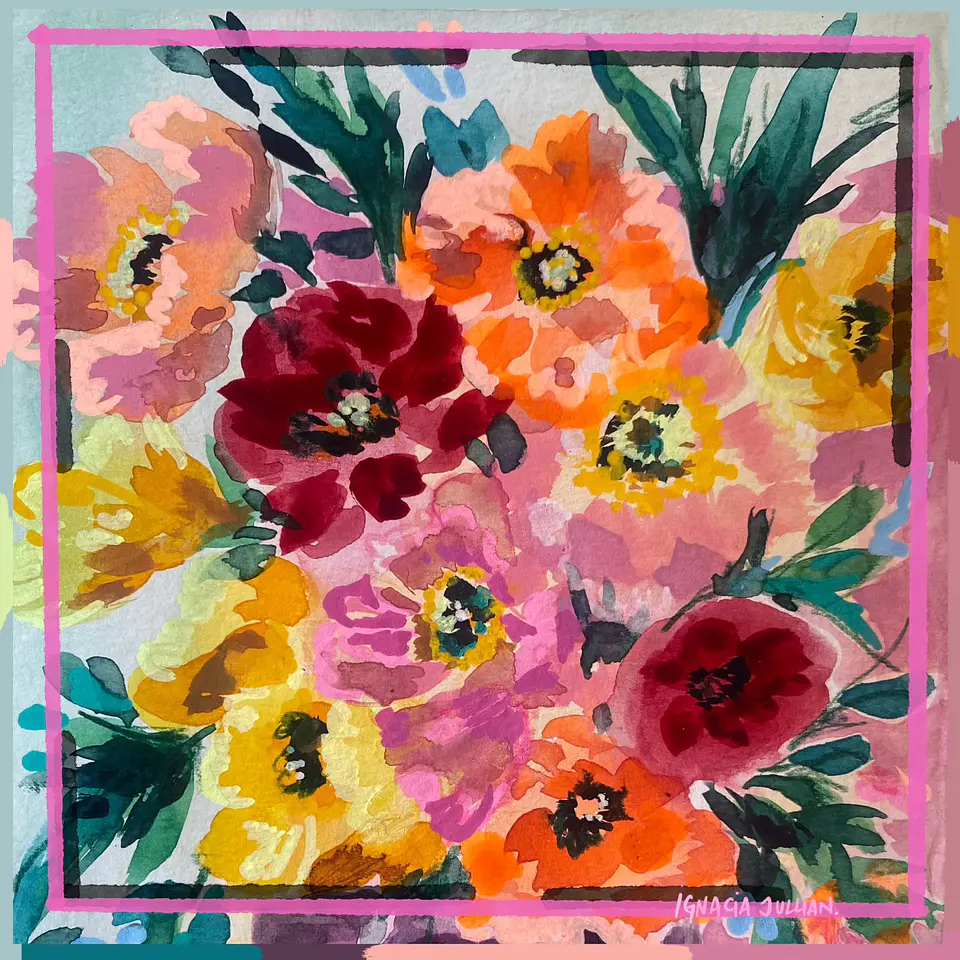 Pañuelo de Satín Florerito (70x70 cm) 4