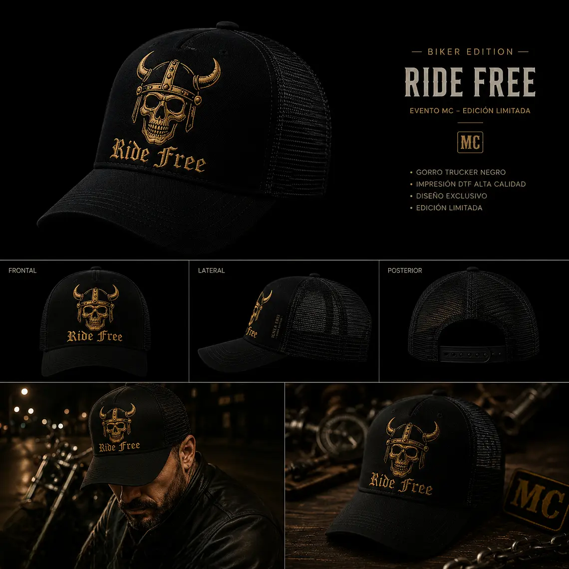 Ride Free Trucker Cap — Biker Edition 2