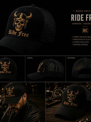 Ride Free Trucker Cap — Biker Edition