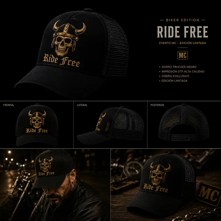 Ride Free Trucker Cap — Biker Edition 2