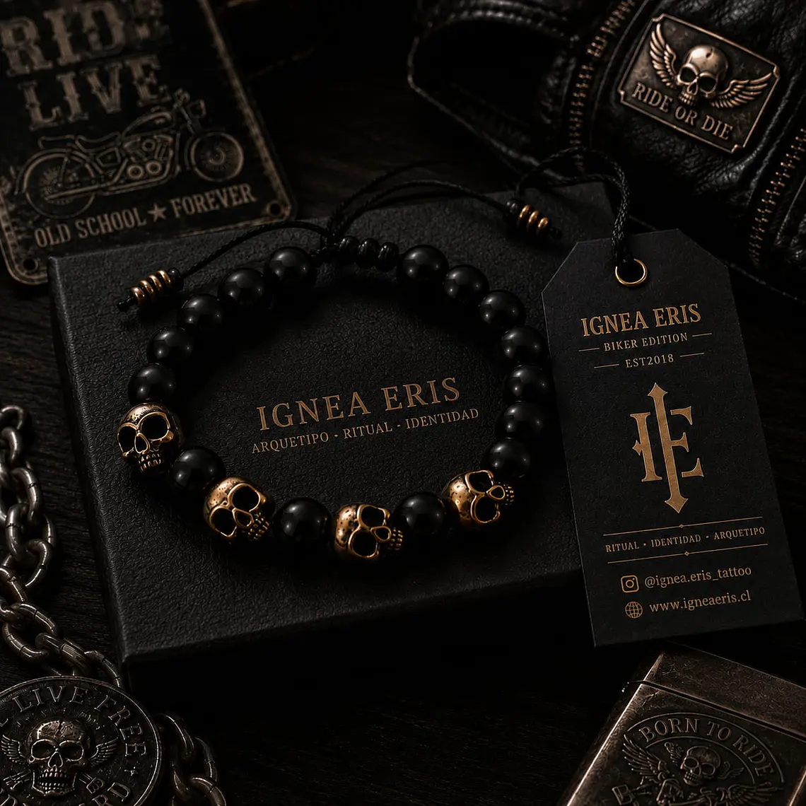 Pulsera Skull Shadow – Biker Edition 1