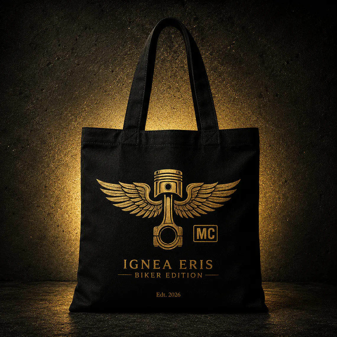Tote Bag “Piston Wings” – Biker Edition 1