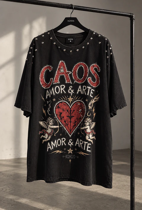 POLERA CAOS, AMOR & ARTE