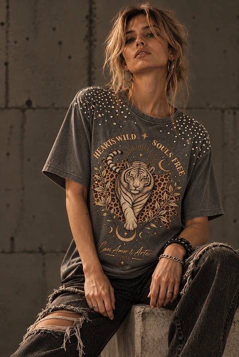 POLERA HEARTS WILD, SOULS FREE | GREY EDITION
