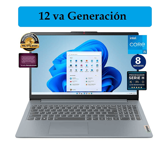 Notebook Lenovo Intel Core i5 12va Gen, 8GB, 512GB, 15,6" Win 11