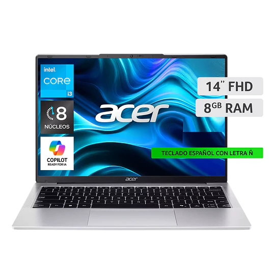 Notebook Acer Intel Core i3, 8 núcleos, 8GB, 128GB SSD,  14" , Win 11
