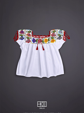 Blusa  de chaquira Rosa Roja