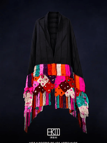 Rebozo Ceremonial Purépecha FLOR DE UVA