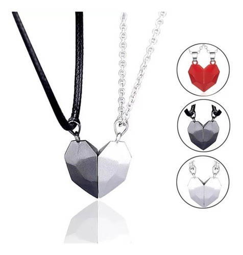 Collar Corazón Pareja Separables Con Imán 1