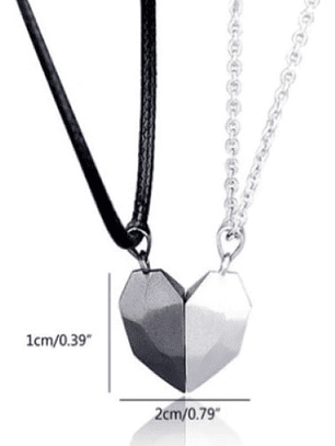 Collar Corazón Pareja Separables Con Imán