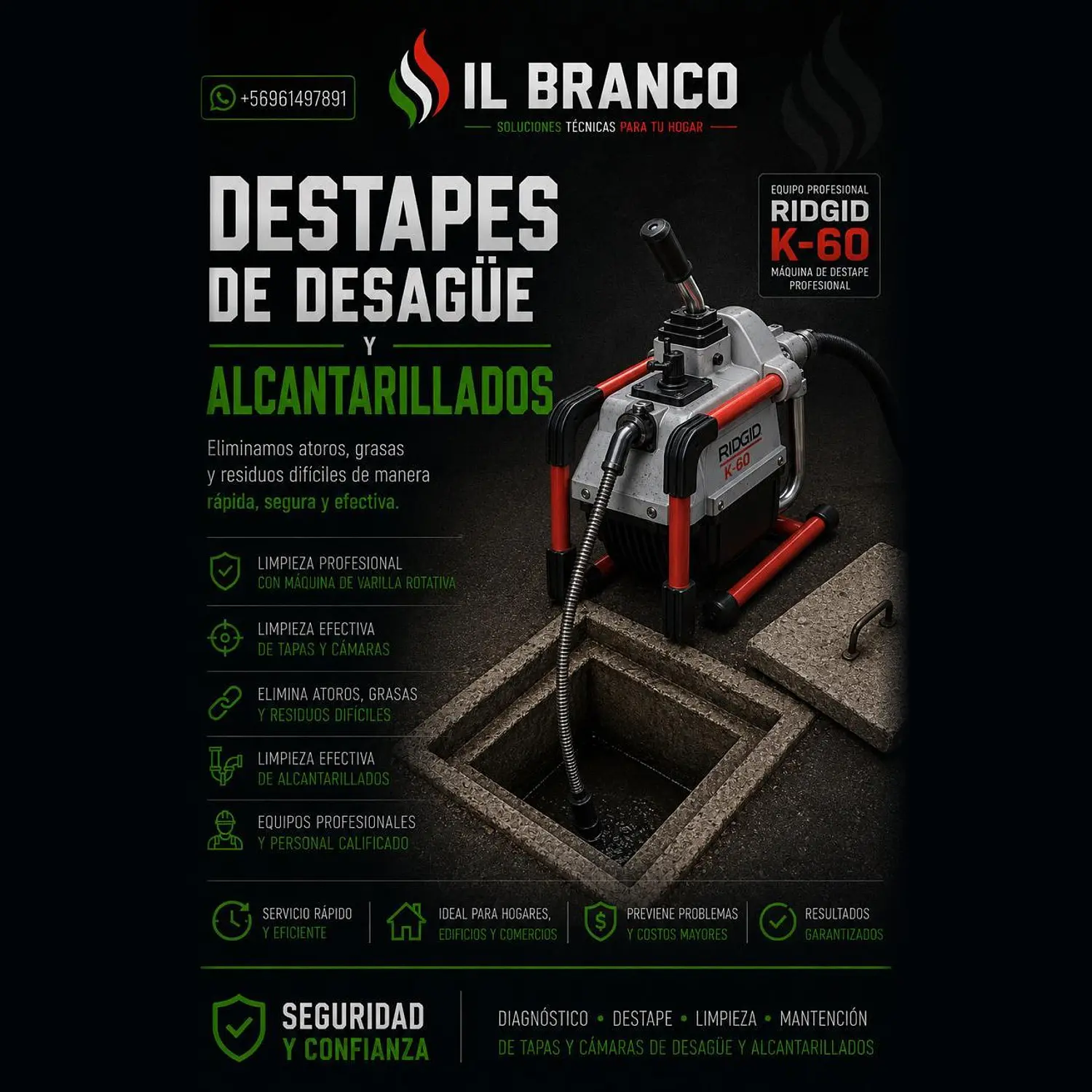 DESTAPES DE DESAGÜES Y ALCANTARILLADOS