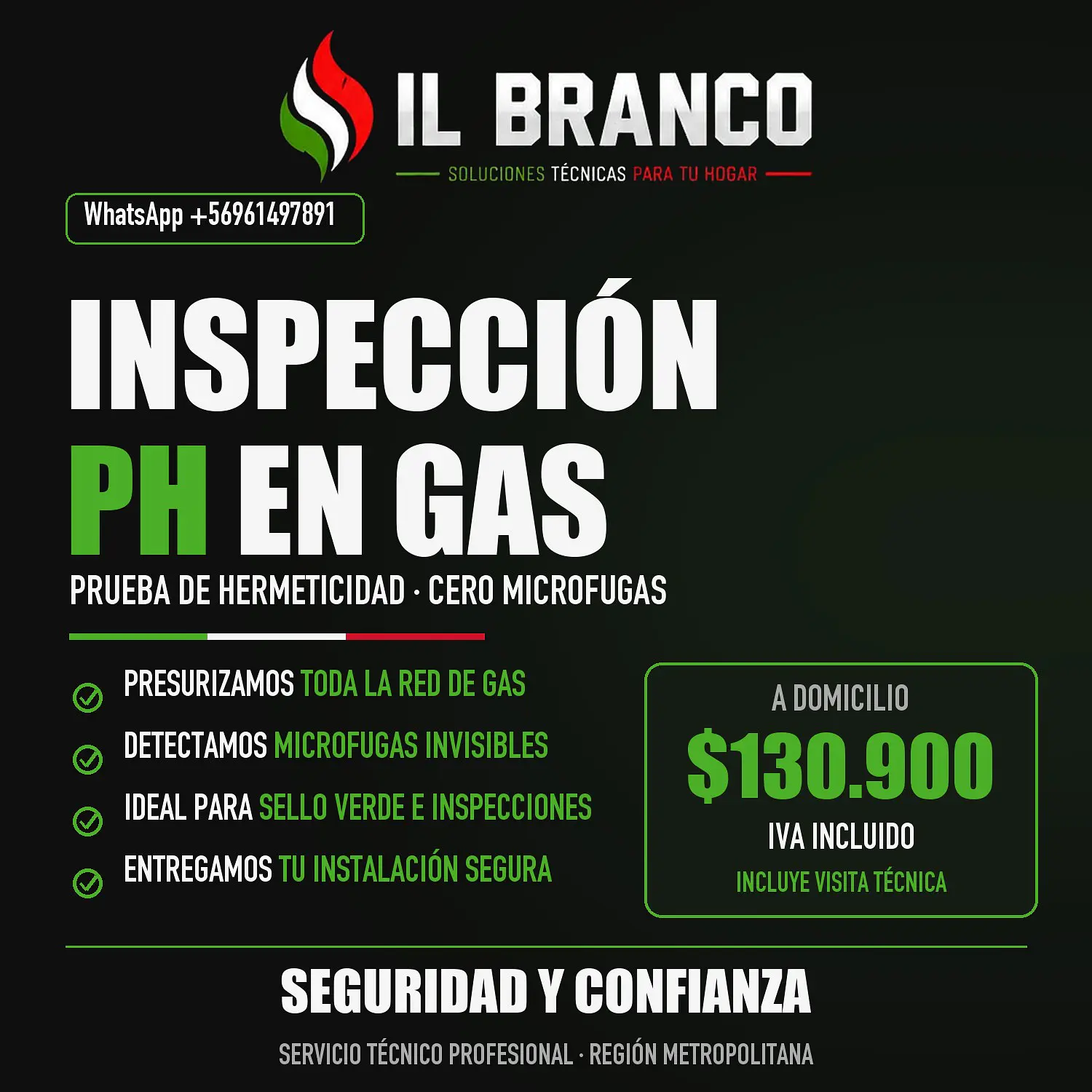 INSPECCIÓN PH EN GAS A DOMICILIO