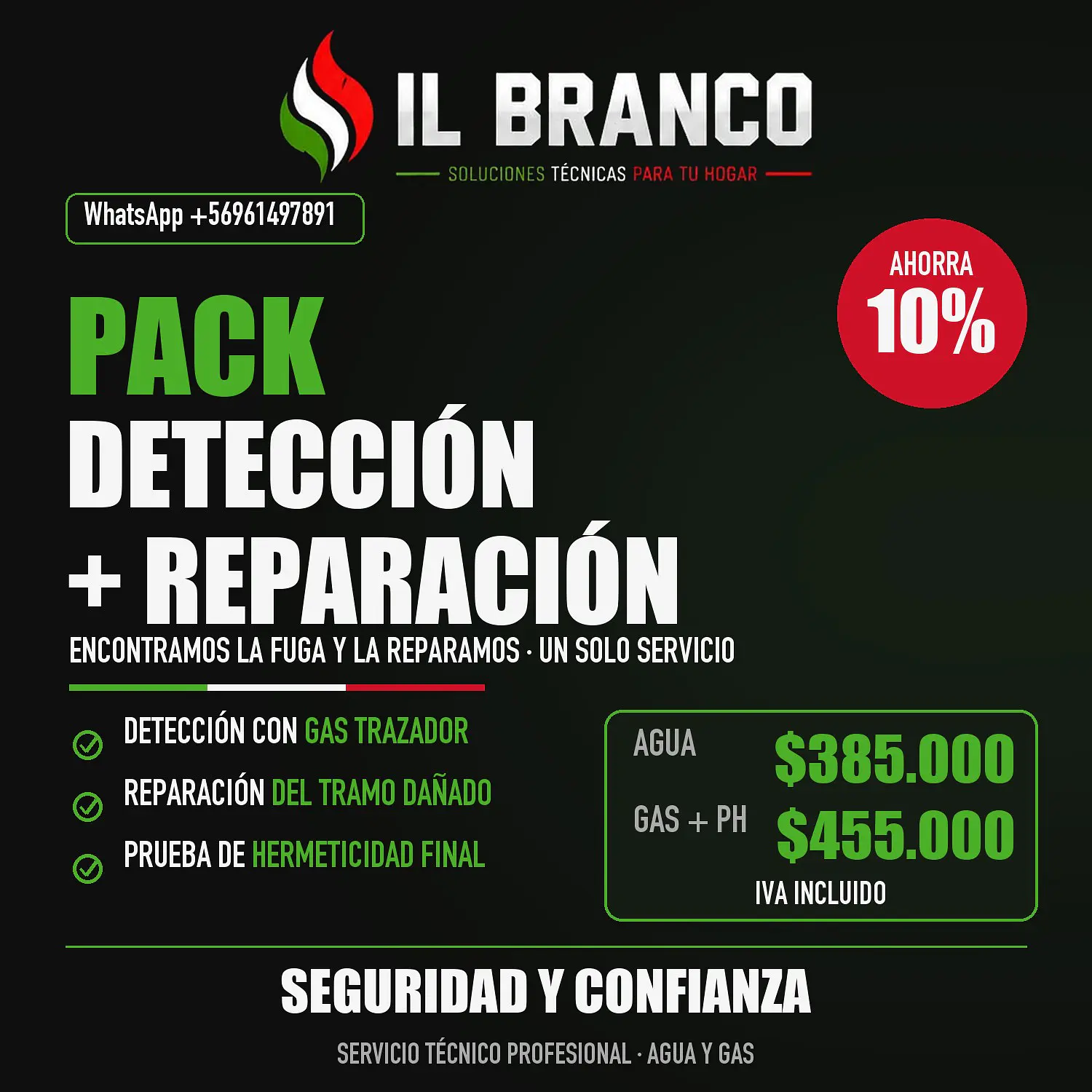 PACK DETECCIÓN + REPARACIÓN DE FUGAS