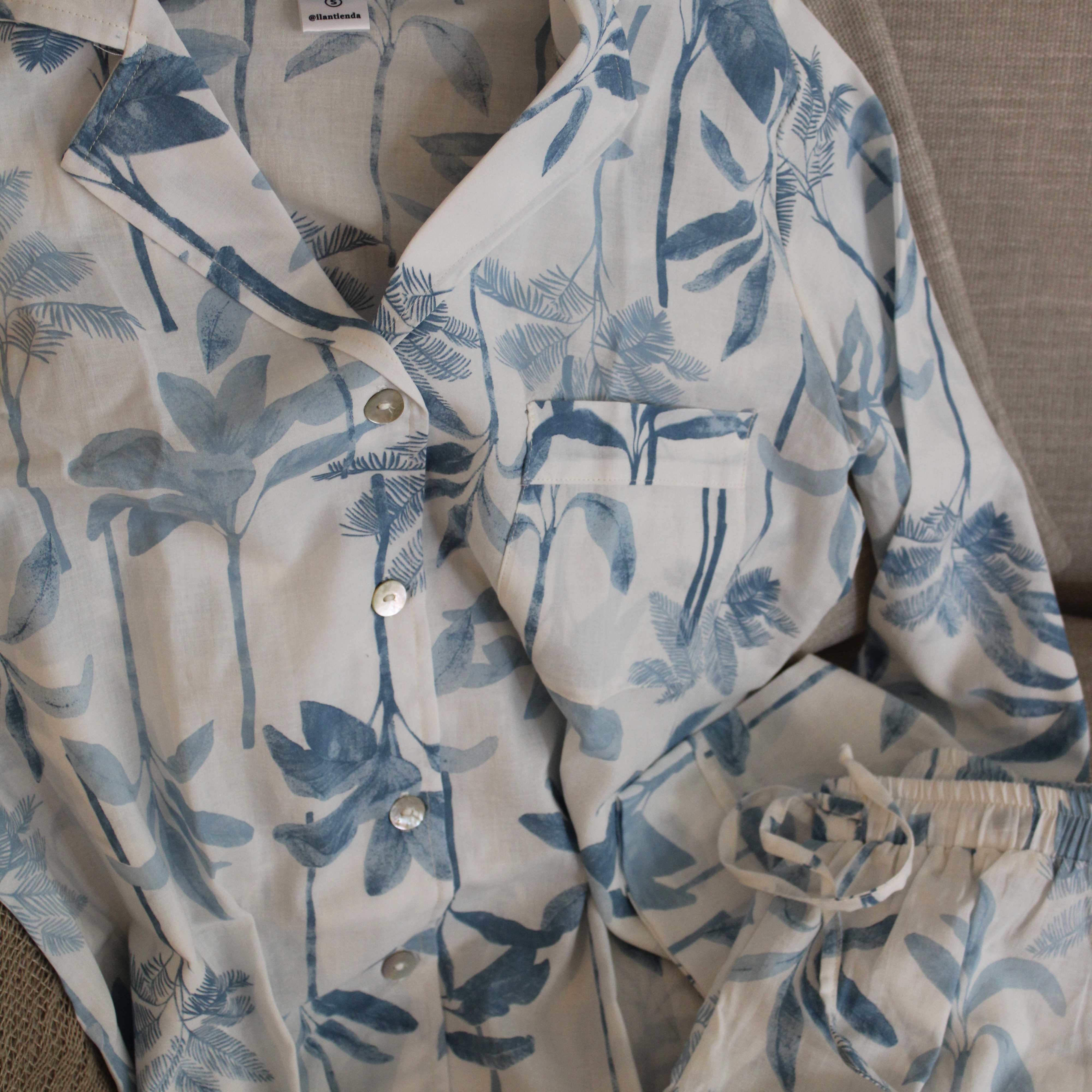 PIJAMAS PLANTAS CELESTE