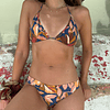 BIKINI TRIANGULO HOJAS AZULES