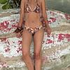 BIKINI TRIANGULO HOJAS AZULES