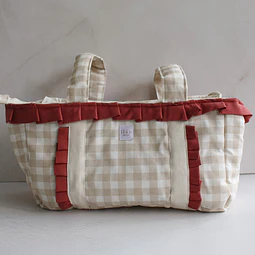 Bolso Mediano Vichy Beige con Rosado