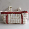 Bolso Mediano Vichy Beige con Rosado