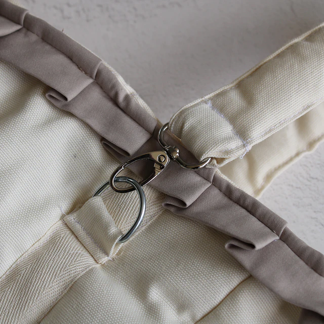 Bolso Mediano Crudo con Vuelos Beige 