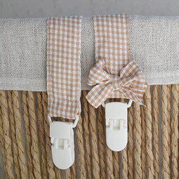 Porta Chupete Vichy Beige Cinta 
