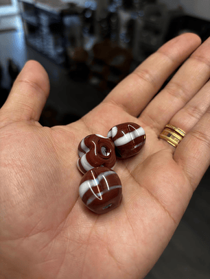 Pitanga de Murano M castanho com Branco