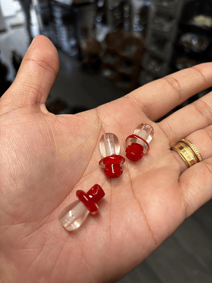 Mini Chupeta de murano branco 7 linhas