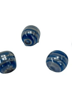 Mini Bola de Murano Azul com Branco