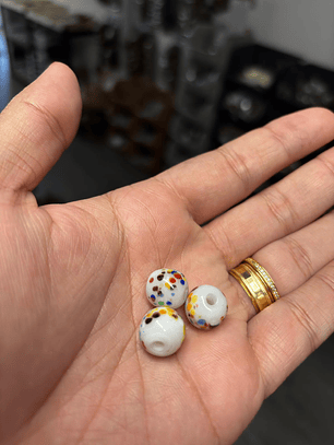 Mini Bola de Murano Branco 7 Linhas