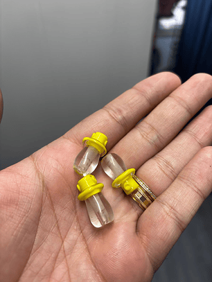 Chupeta de Murano Transparente com Tampa Amarela