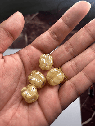 Pitanga  de Murano S - dourado com Branco Irisado