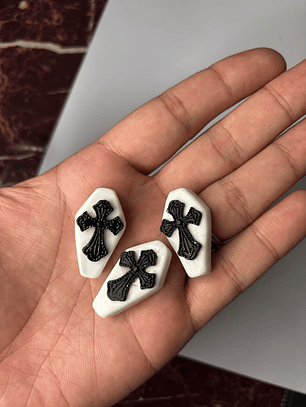 Firma Caixão Branco c/ cruz preta