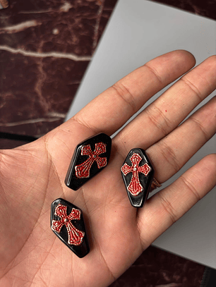 Firma caixão preto c/ cruz vermelho