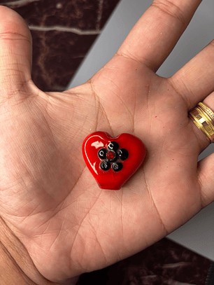 Firma de luxo XL coração vermelho c/ strass