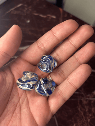 Meteoro de Murano L Azul com Branco Irisado