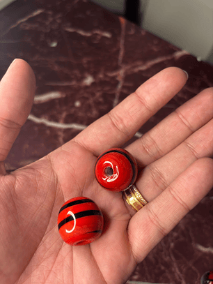 Bola de Murano XL Vermelho com Preto