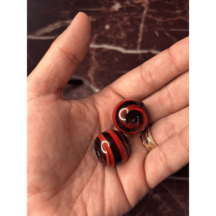 Bola XL - Cristal com Vermelho e Preto 1